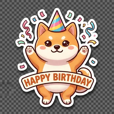 Happy Birthday sticker sample